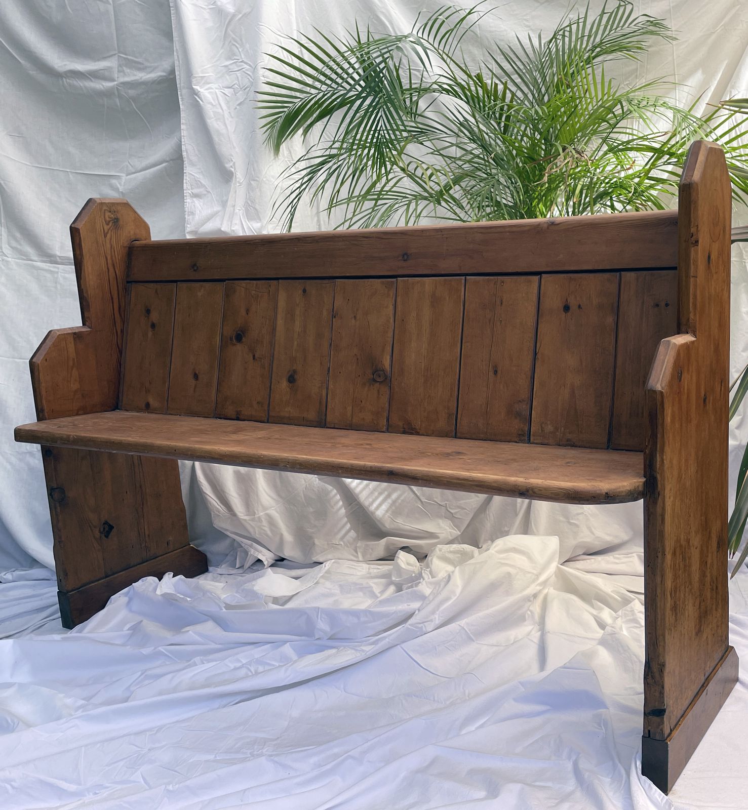 Antique Pitch Pine Church Pew, 19th Century photo for sale