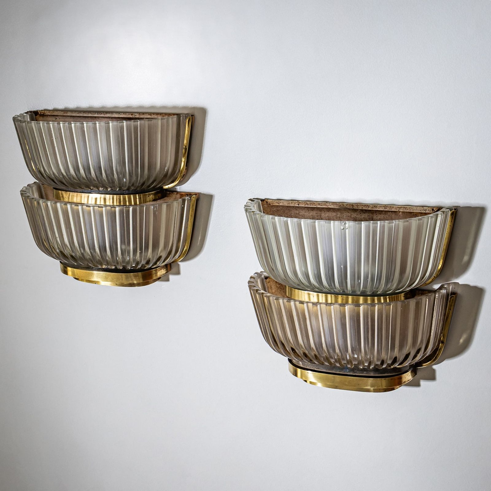 Pair Of Art Deco Glass Wall Lights, Attributed To Archimede Seguso, Italy, 1940s photo 2430.0