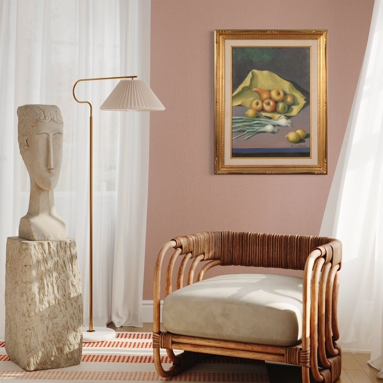 Nature morte des années 1940, par Valentino Ghiglia photo furniture