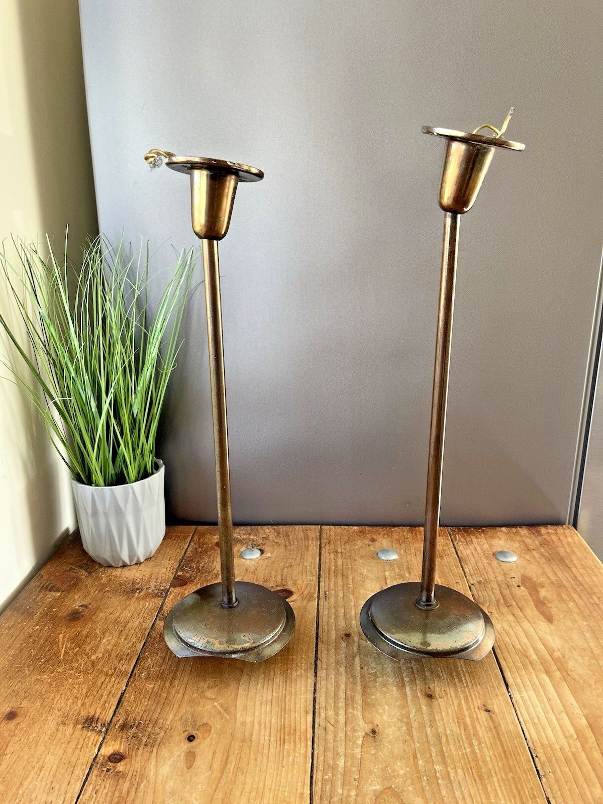 Art Deco Copper Falks Light Fitting Ceiling Pole For Opaline Chapel Church Shade