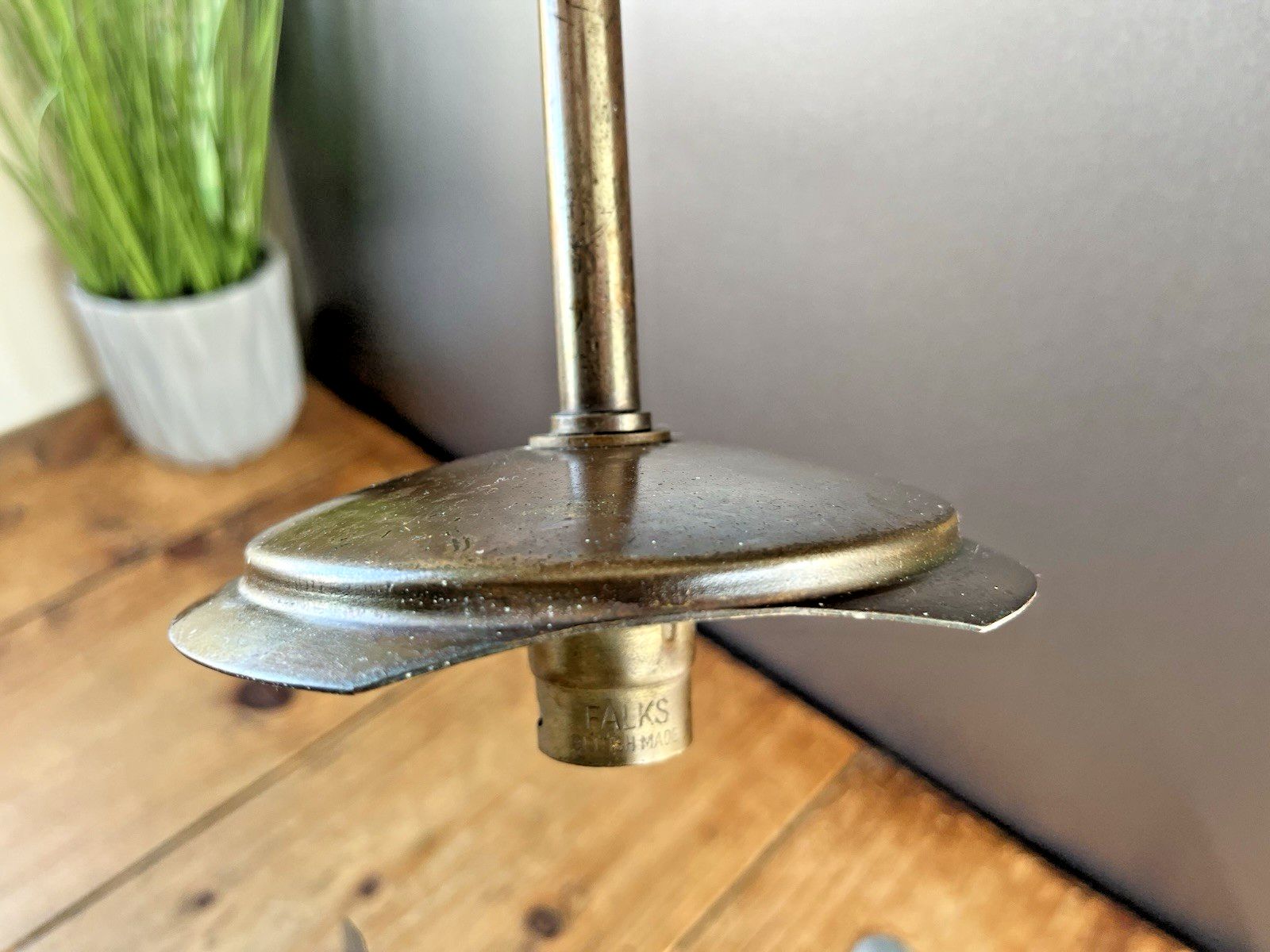Lighting Art Deco Copper Falks Light Fitting Ceiling Pole For Opaline Chapel Church Shade photo