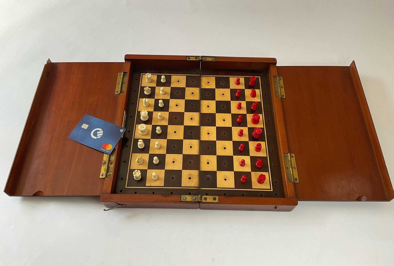Grand Victorian Bone Travel Chess Set – Peter Robinson Oxford St. London – C. 1890 photo 360.0