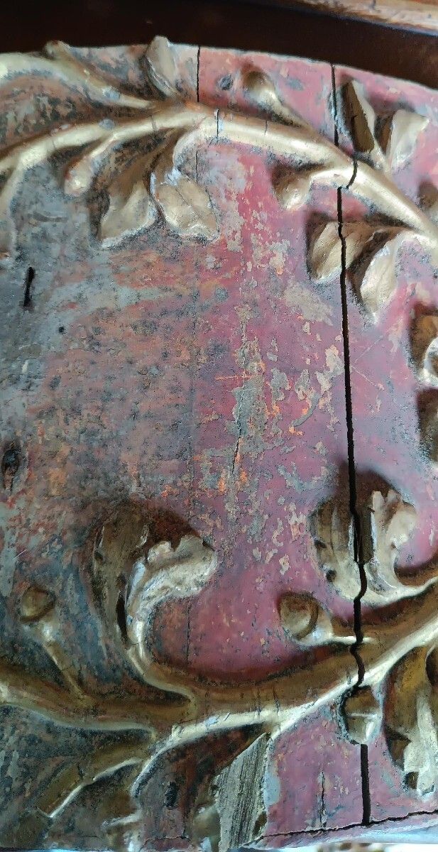 Antique Tabernacle Door In Lacquered And Gilded Wood photo 321.0