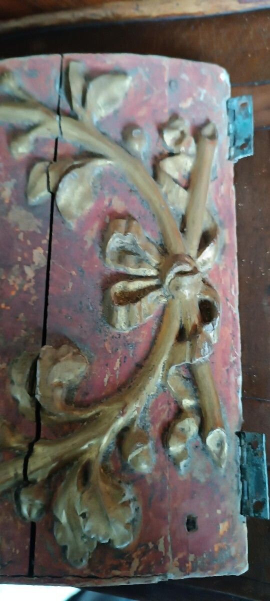 Antique Tabernacle Door In Lacquered And Gilded Wood photo vinterior