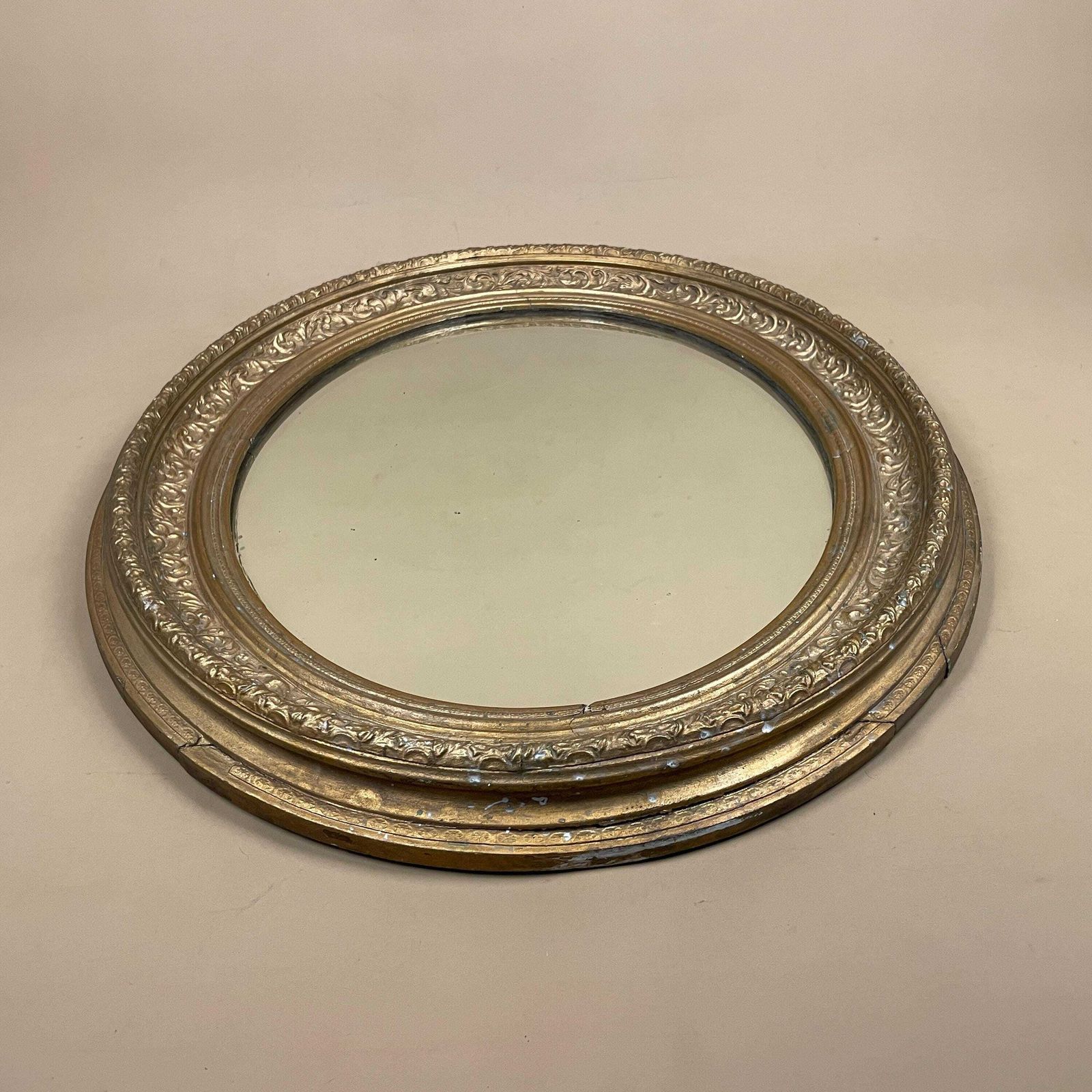 Oval Gold Wood Mirror Ornate Gold Gilt Painted Portrait Wall Mirror Regency Hallway Entry Wooden Frame Antique Style photo for sale