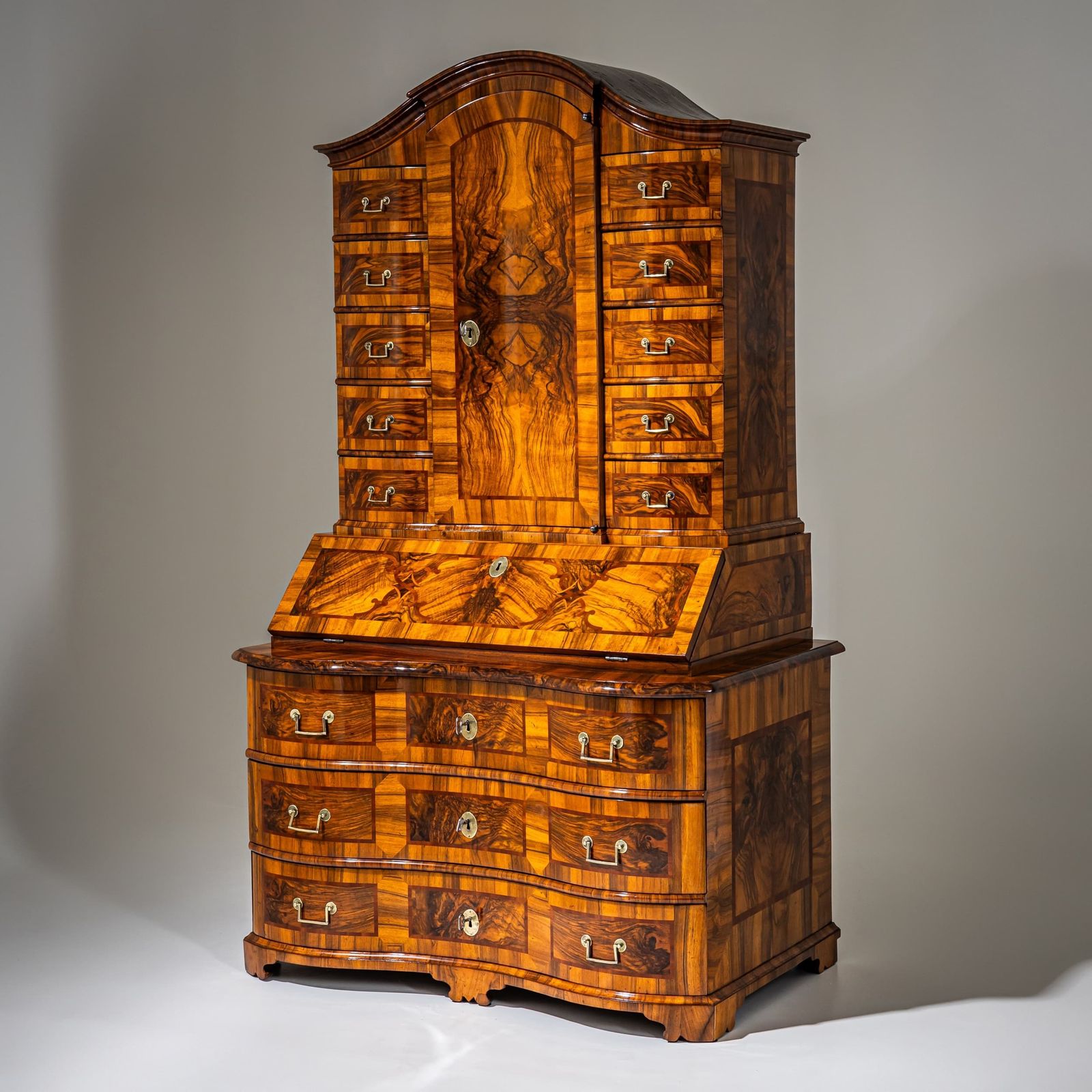 photo for sale Baroque Slant Front Secretary In Walnut, Mid 18th Century
