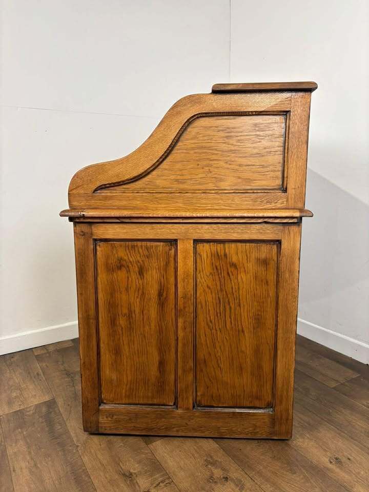 Edwardian Oak Small Roll Top Desk photo furniture
