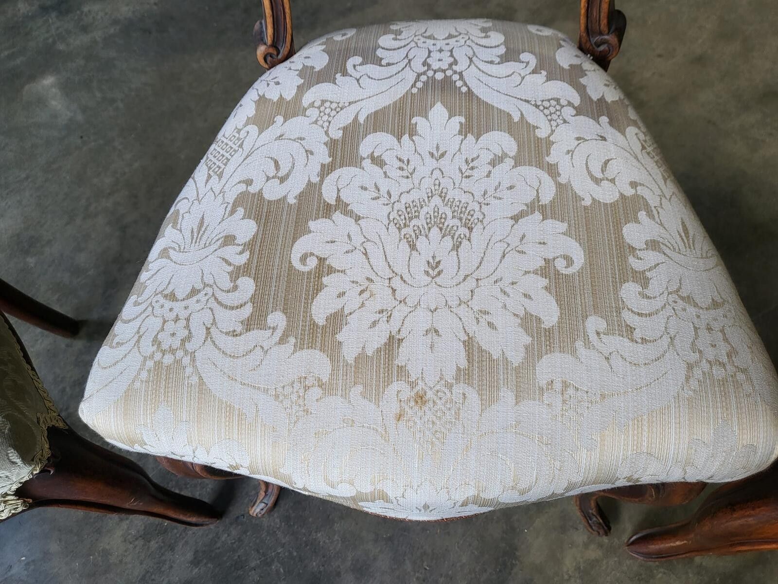 440.0 Six Mix Antique Edwardian Balloon Back Dining Chairs Cabriole Legs photo