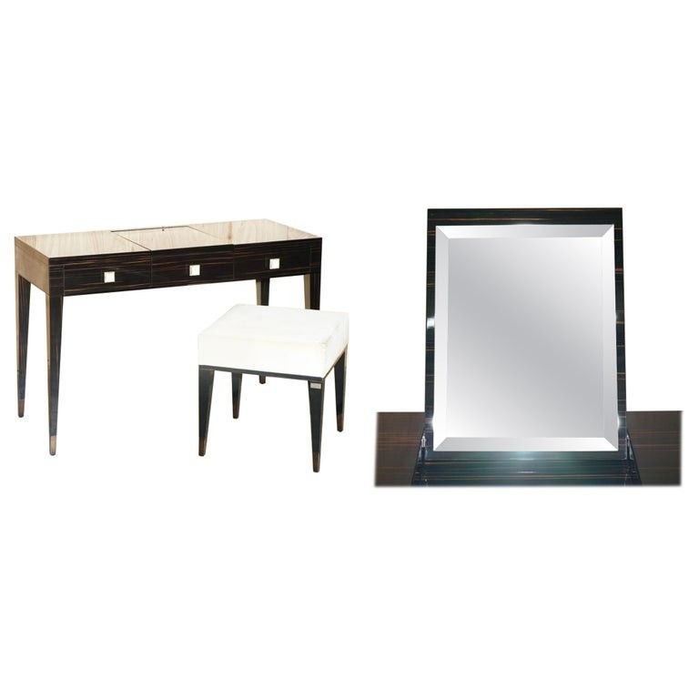 Fendi Casa Italy Macassar Ebony Nascondino Dressing Table & Stool