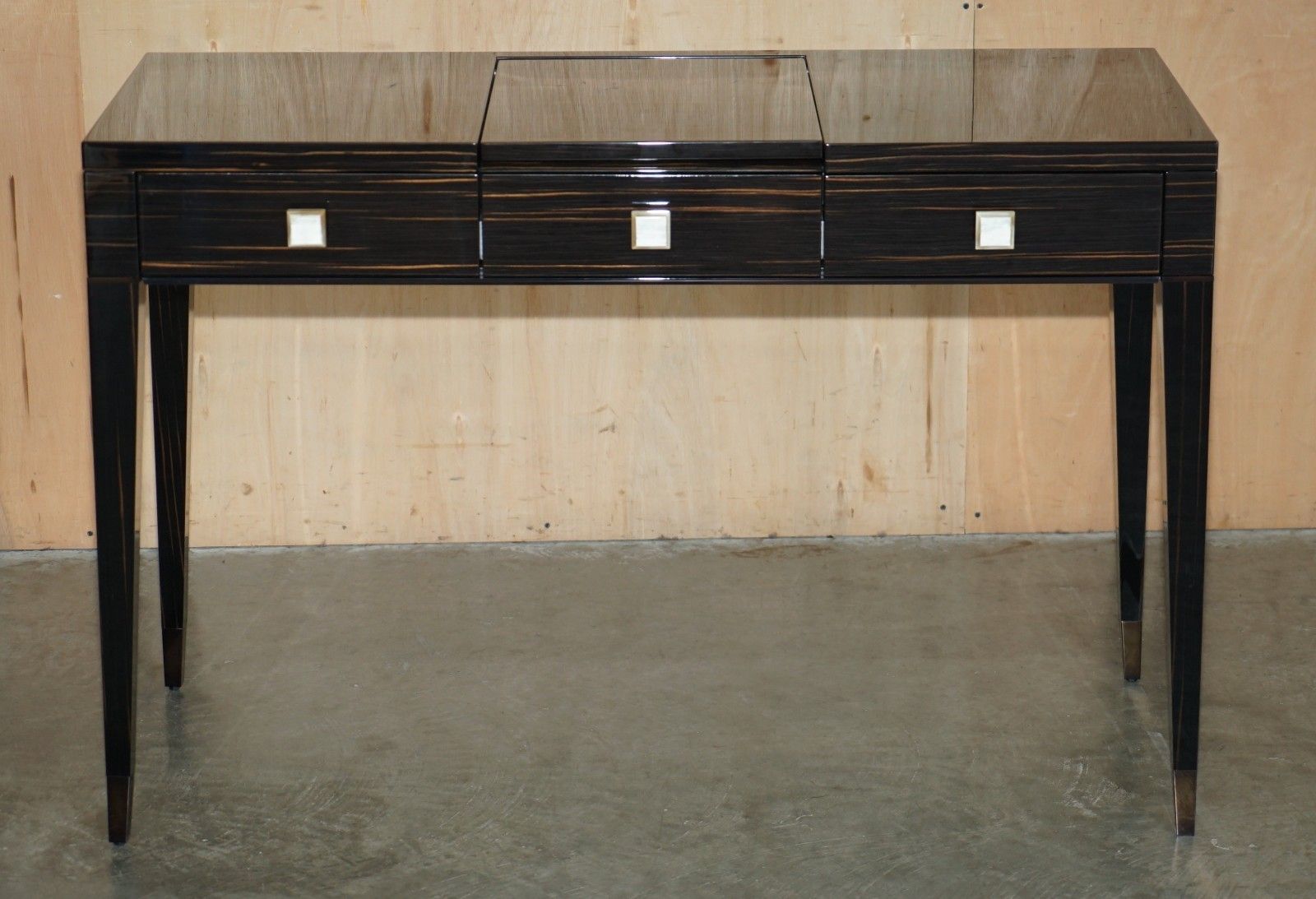 Fendi Casa Italy Macassar Ebony Nascondino Dressing Table & Stool photo for sale
