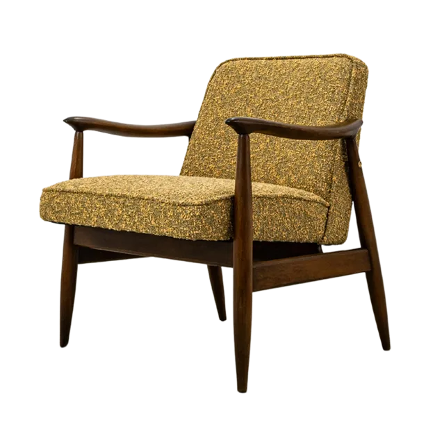 Mid Century Fauteuil Gfm 87 Van Juliusz Kędziorek, Kvadrat Bouclé, Polen, Jaren 1960