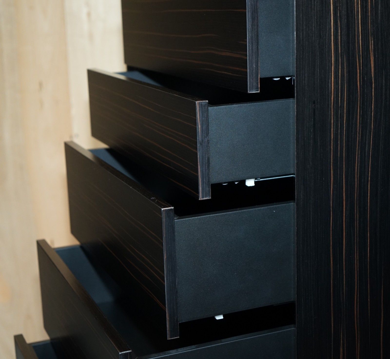 photo buy Luxury Designer Kenzo Takada Macassar Ebony Tallboy Chest Of Soft Close Drawers