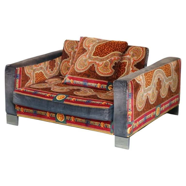 £17,000 Versace Ilian Rachov Designed Adjustable Armchair Loveseat Part Of Suite