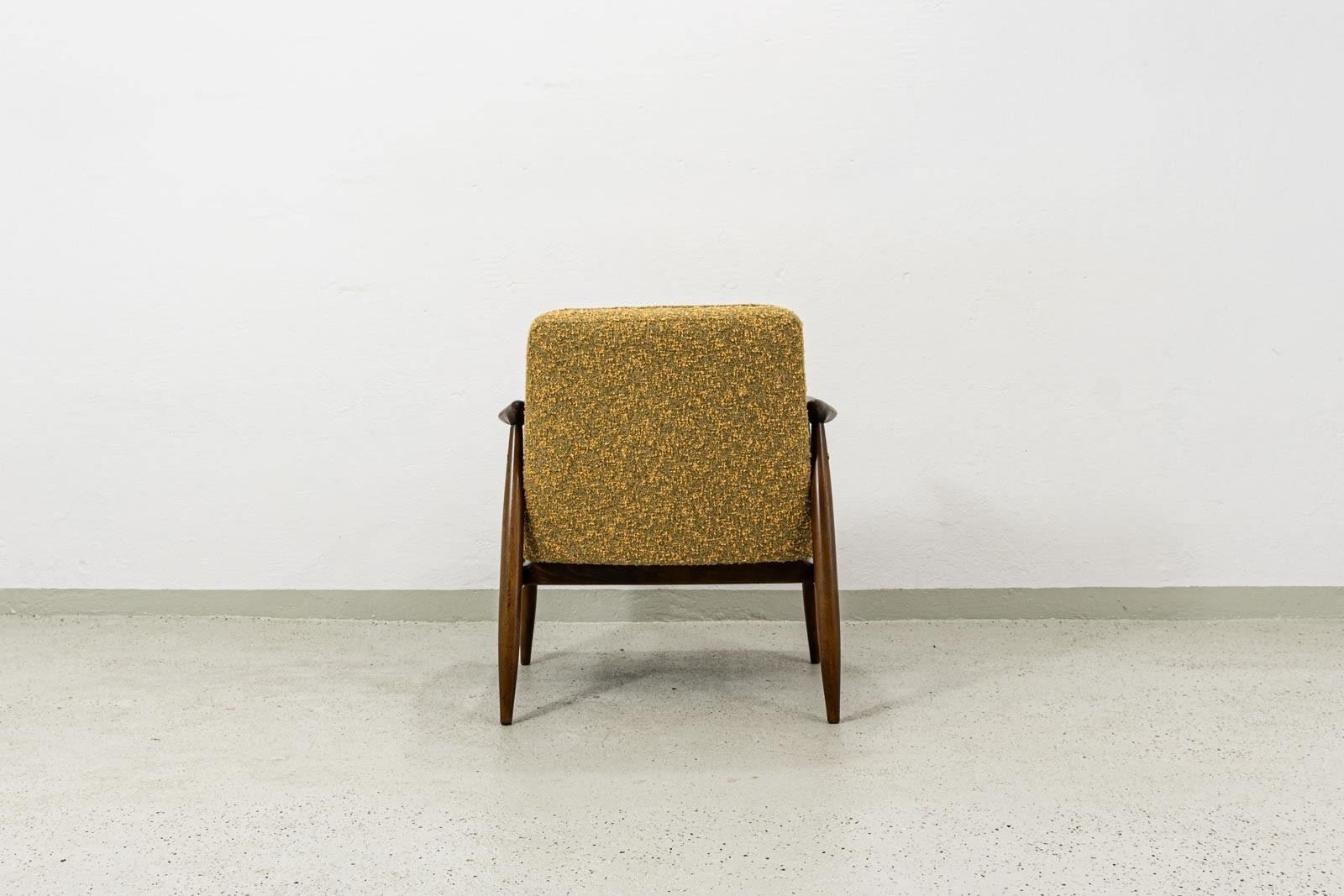 Mid Century Fauteuil Gfm 87 Van Juliusz Kędziorek, Kvadrat Bouclé, Polen, Jaren 1960 photo buy