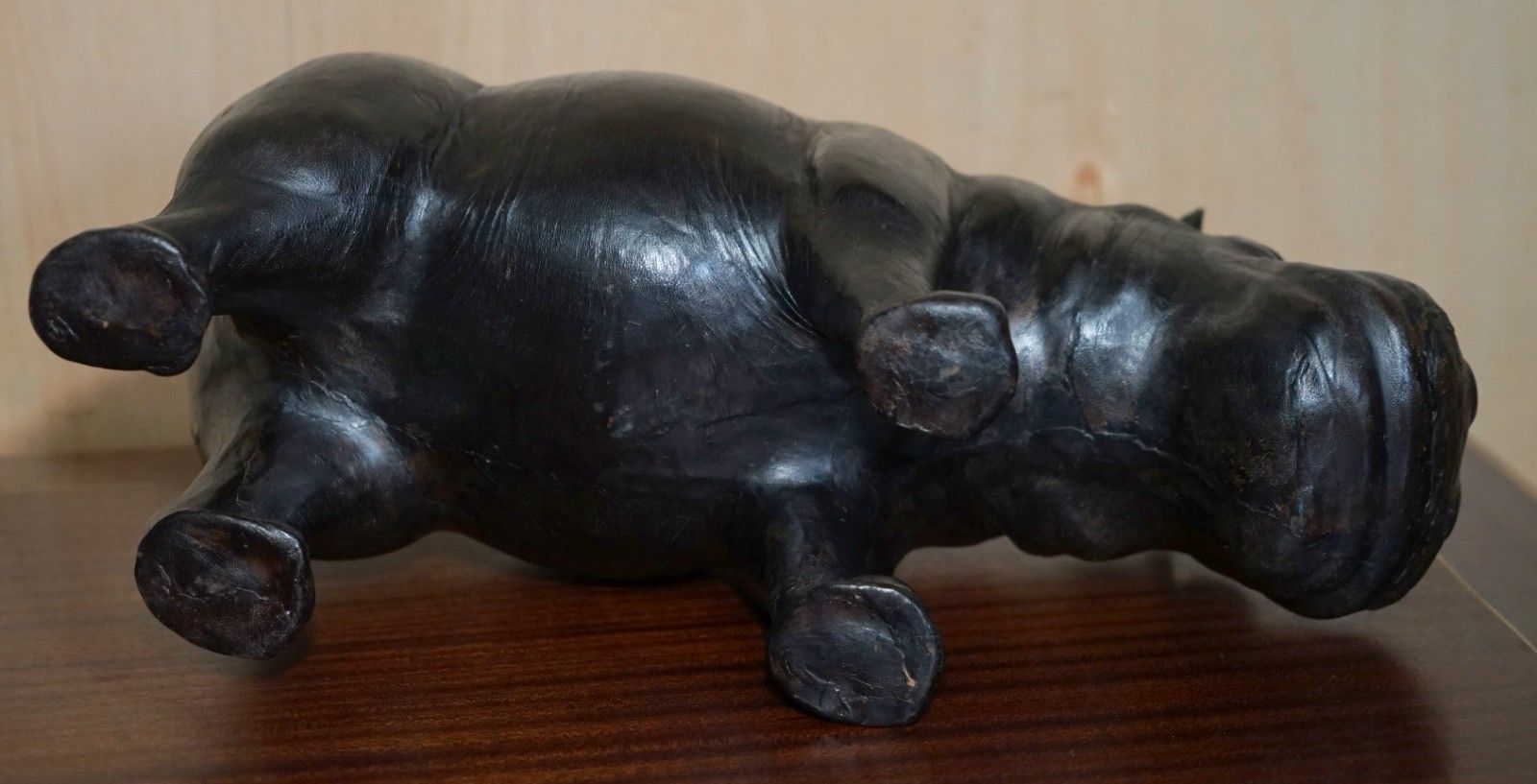 photo buy Lovely Liberty's London Omersa Brown Leather Hippopotamus Footstool Hippo
