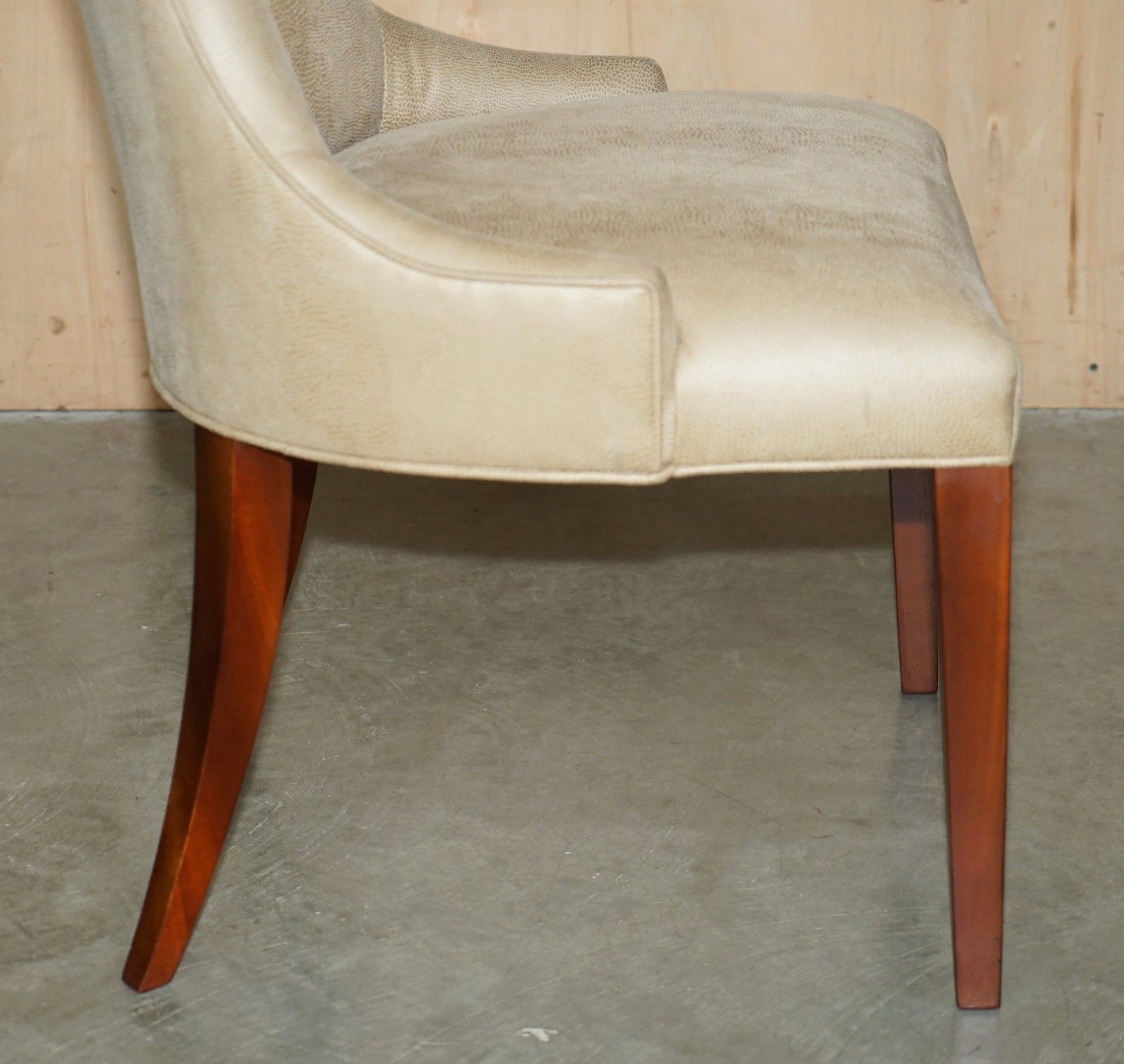 photo vinterior Eight Tim Gosling Designer Faux Shagreen Upholstered Suede Feel Dining Chairs