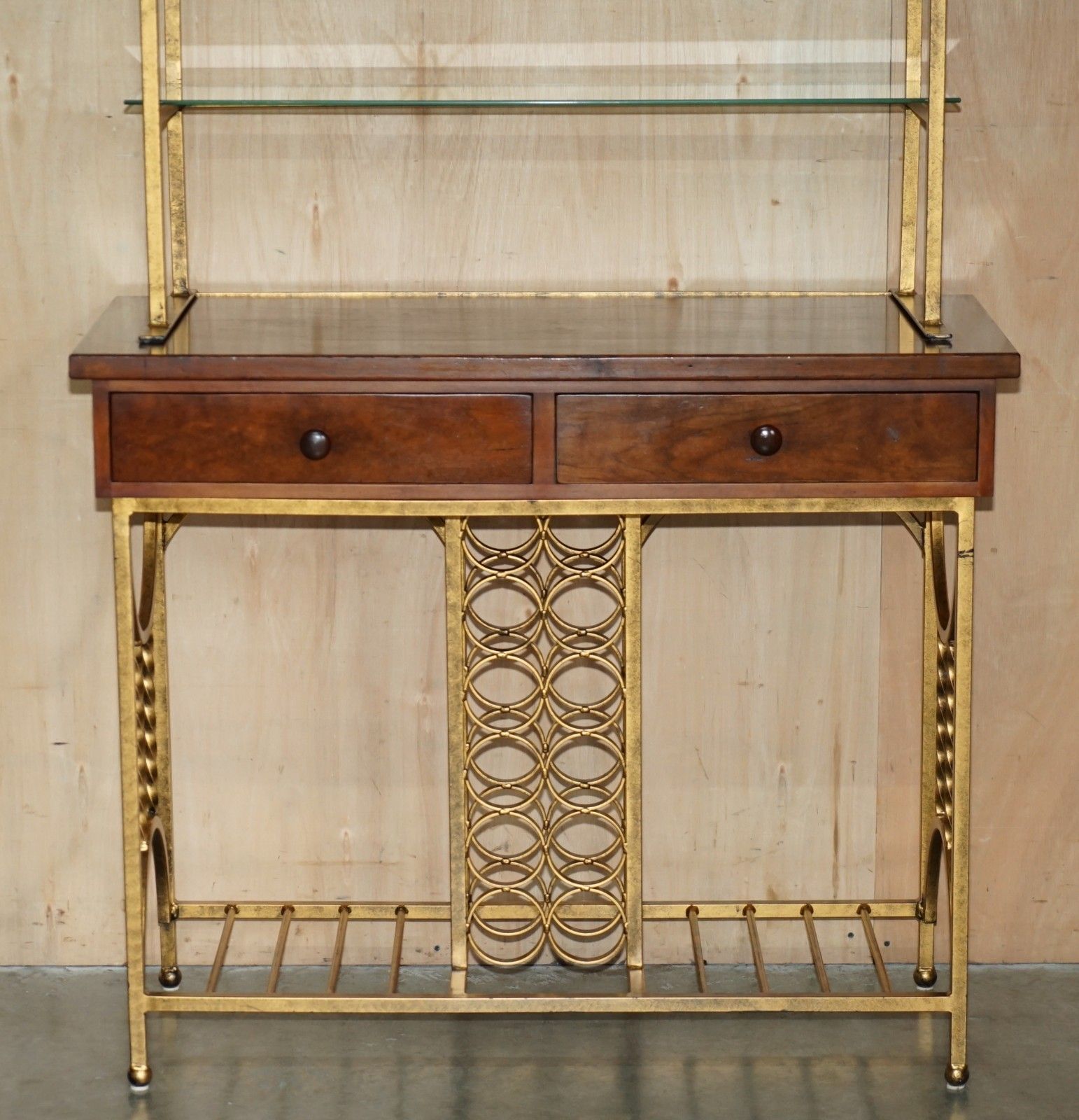 Stunning American Mid Century Modern Circa 1960's Mahogany & Brass Dry Bar photo for sale