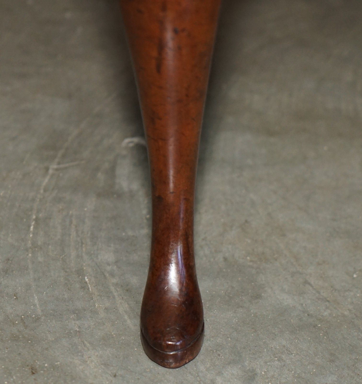 Restored Antique Victorian Mahogany Brown Leather Chesterfield Tufted Footstool photo buy
