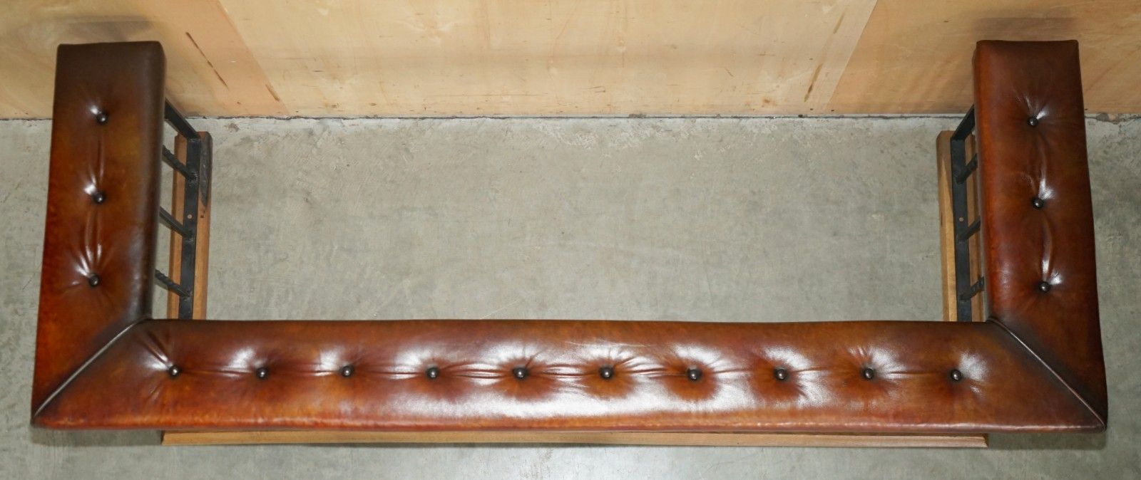 photo for sale Huge Museum Quality Victorian Whiskey Brown Leather Chesterfield Club Fender