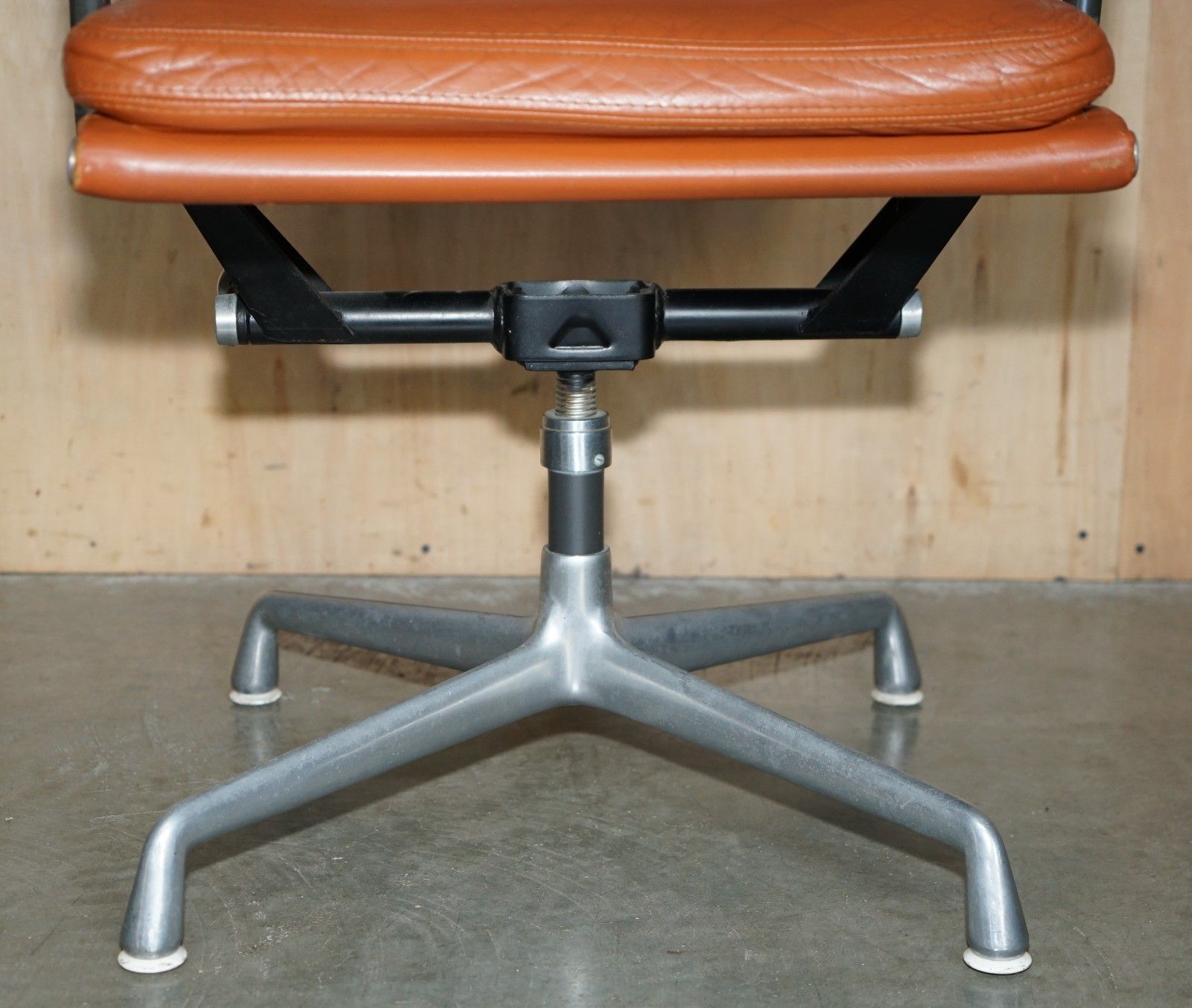 Furniture 1 Of 4 Herman Miller 1977 Stamped Chanel Soft Pad Cognac Leather Captains Chair photo
