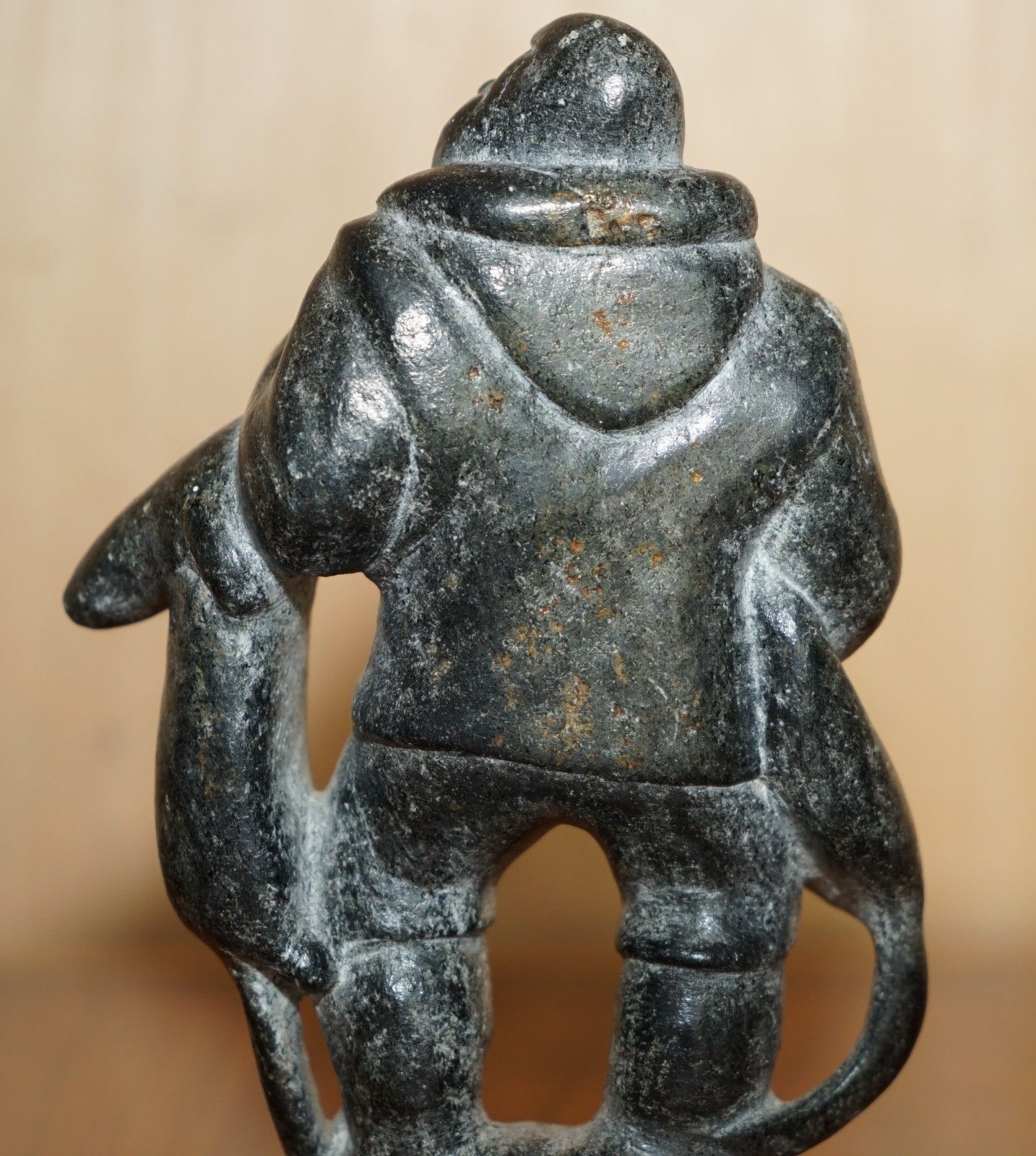 photo for sale Fine Joanassie Smith Signed Serial Numbered Inuit Eskimo Hunter Soapstone Statue
