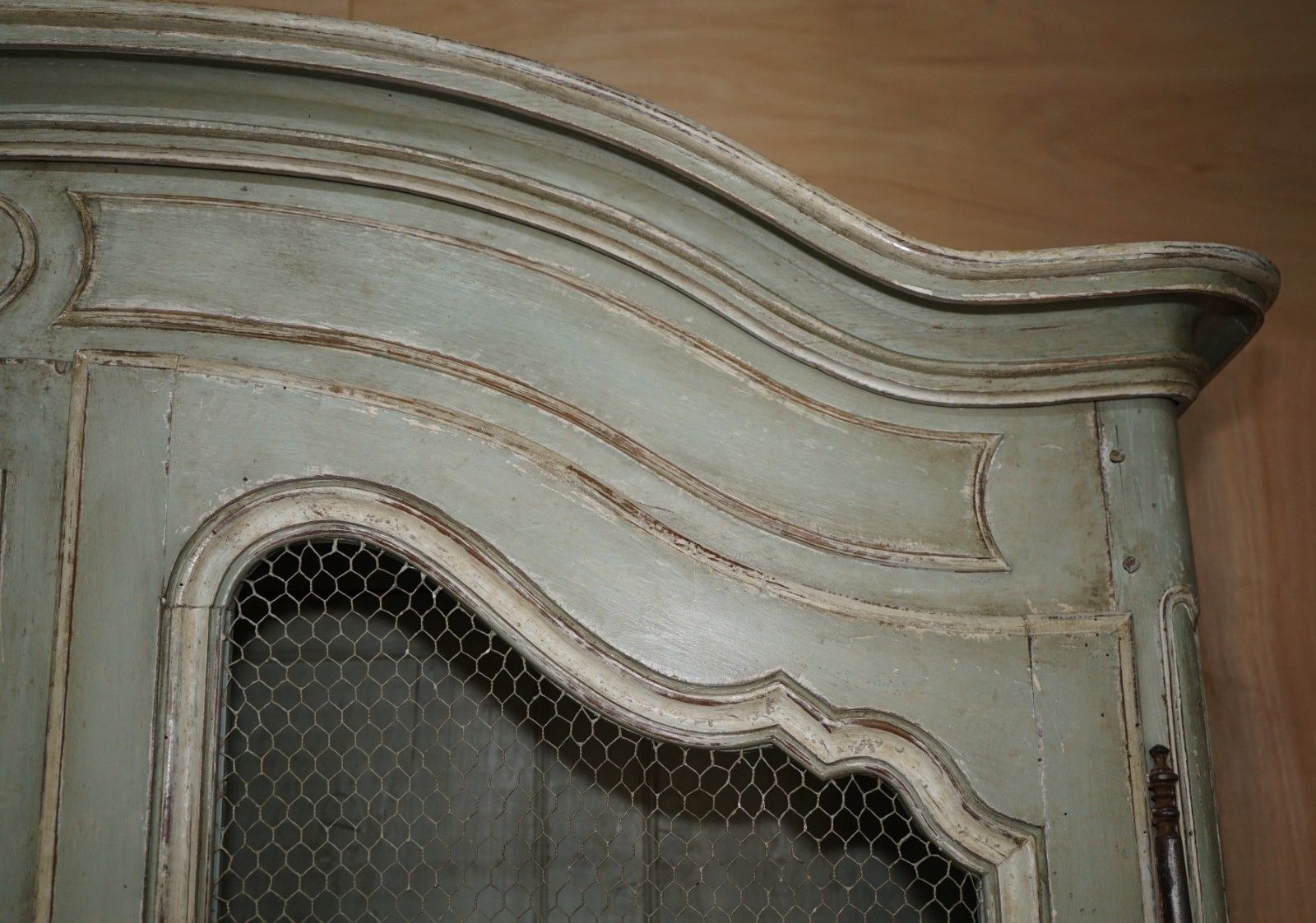 photo furniture Large Antique 1820 Louis XV Painted Armoire Bibliotheque Housekeepers Cupboard