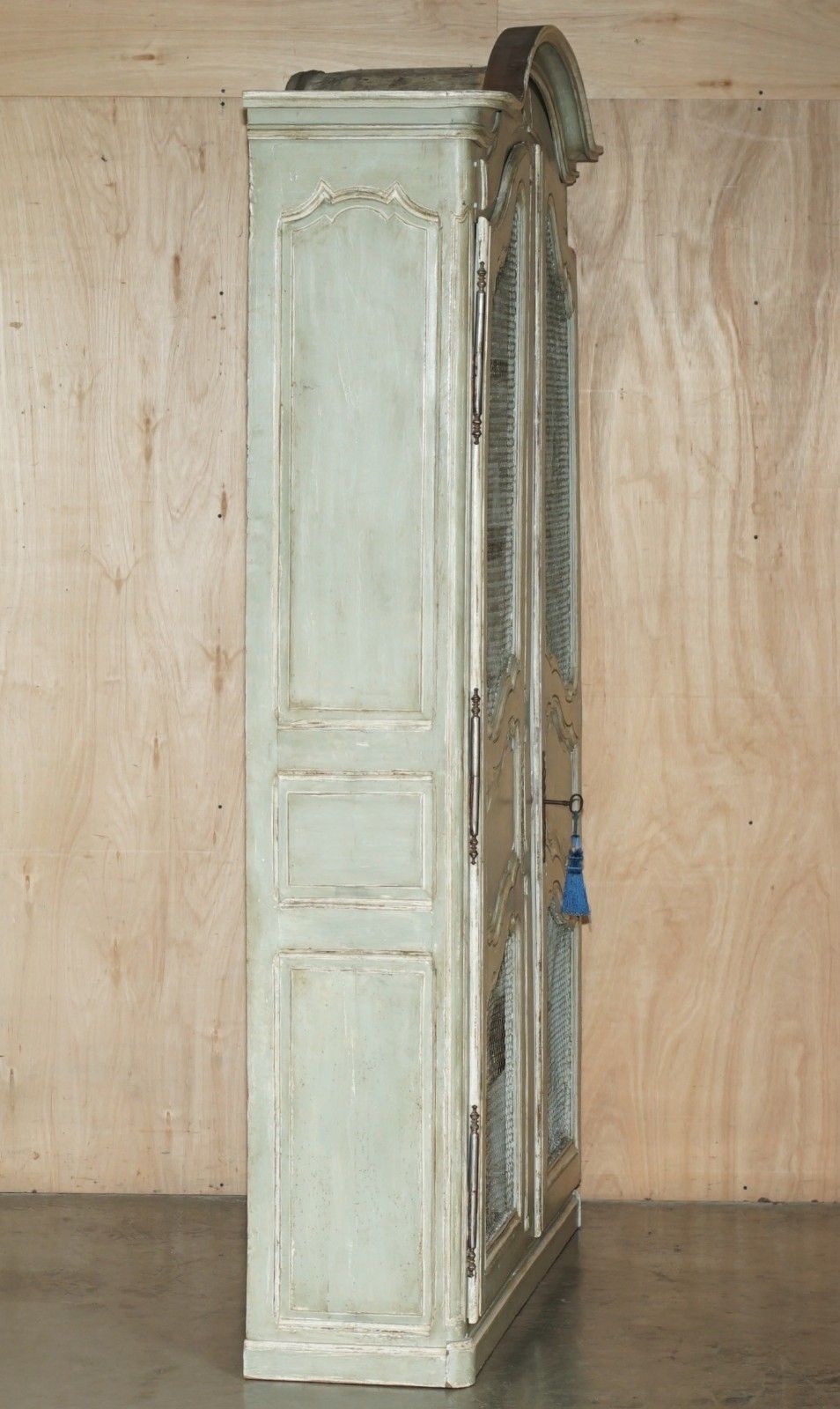 Furniture Large Antique 1820 Louis XV Painted Armoire Bibliotheque Housekeepers Cupboard photo