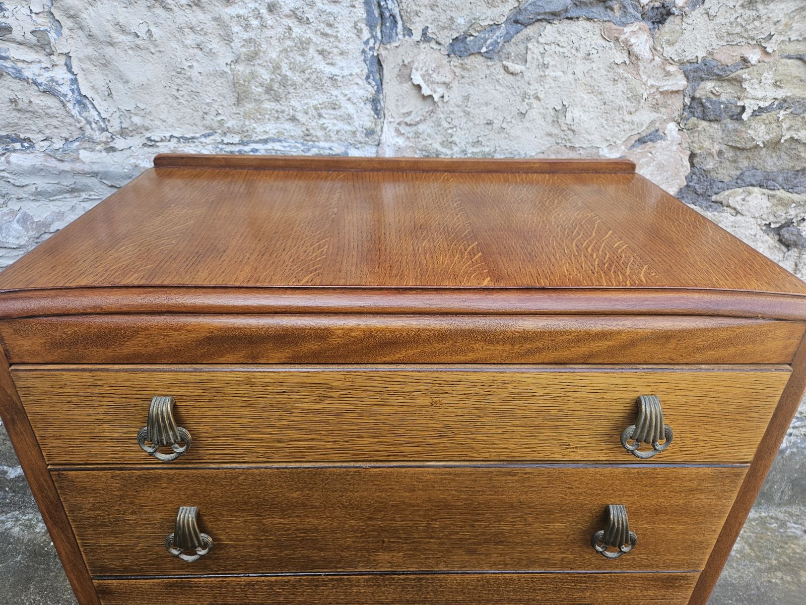 Vintage Lebus Chest Of Drawers Three Drawer Oak Cabinet Tallboy Super Proportions And Detailing photo buy