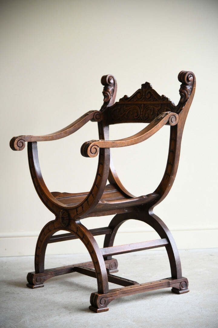 Savonarola Style Chair, Late 20th Century photo for sale