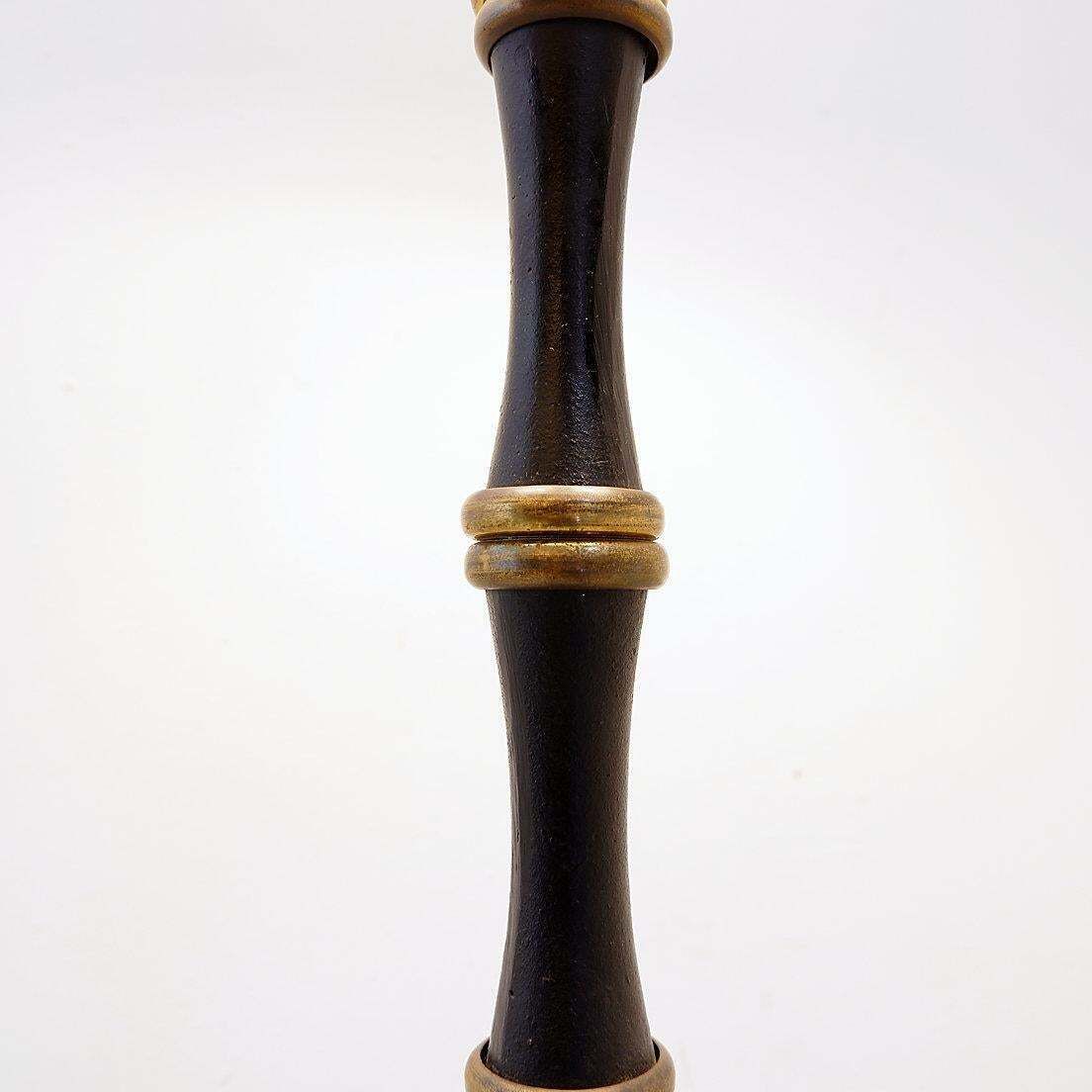 photo vinterior Tripod Floor Lamp In Wrought Iron And Brass With A Bamboo Style Stem