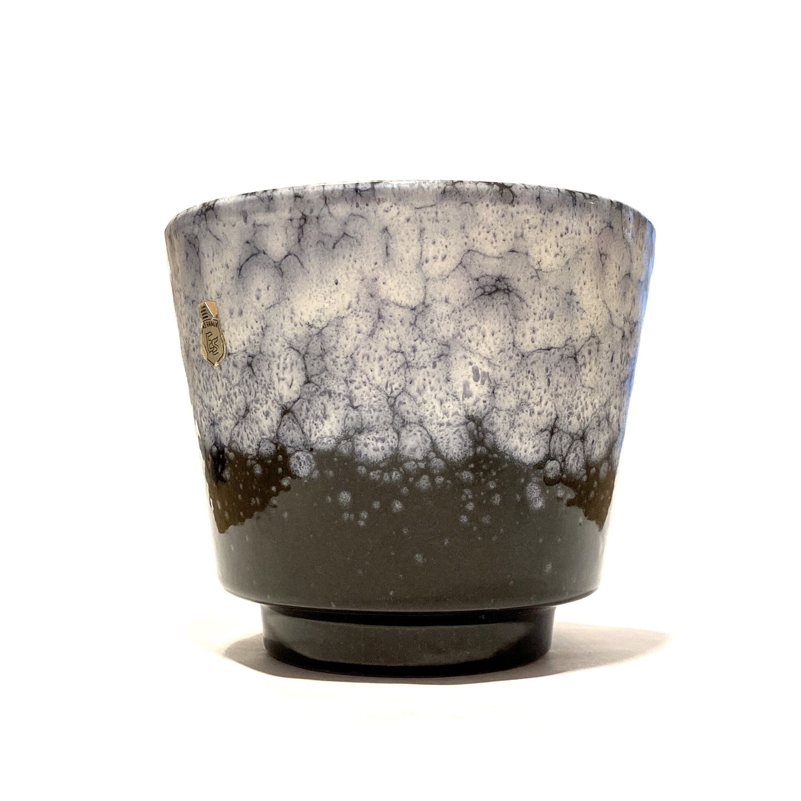 Es Keramik Planter In Blue Fat Lava Glaze, 1970s West German Ceramic Plant Pot photo Home Decor