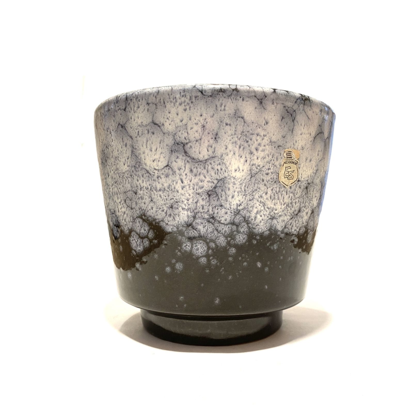 Es Keramik Planter In Blue Fat Lava Glaze, 1970s West German Ceramic Plant Pot photo for sale