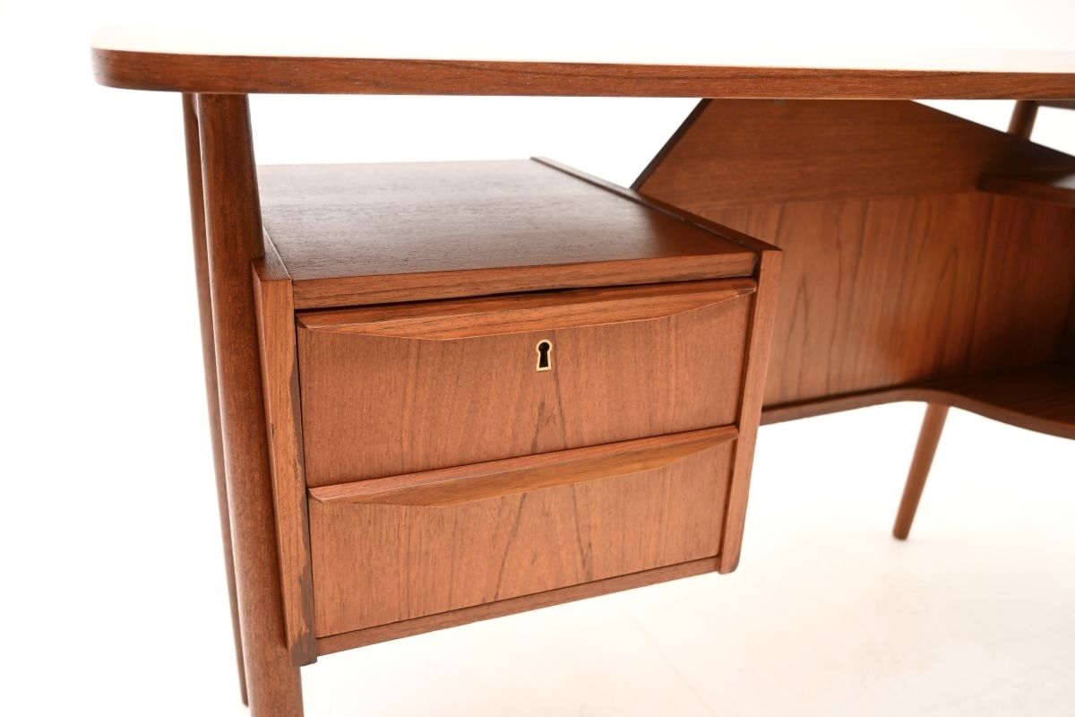 Danish Vintage Teak Desk By Gunnar Nielsen For Tibergaard photo vintage