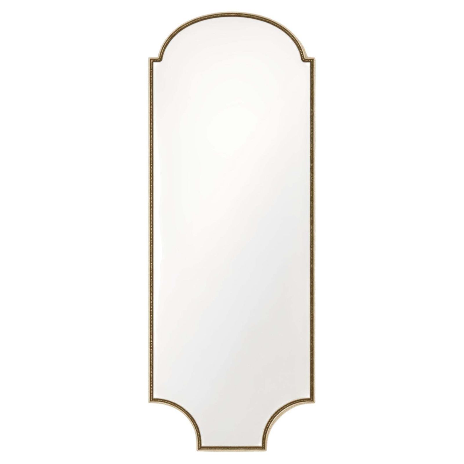 Italian Mid Century Modern Brass Shield Mirror In Gothic Style, 1960s