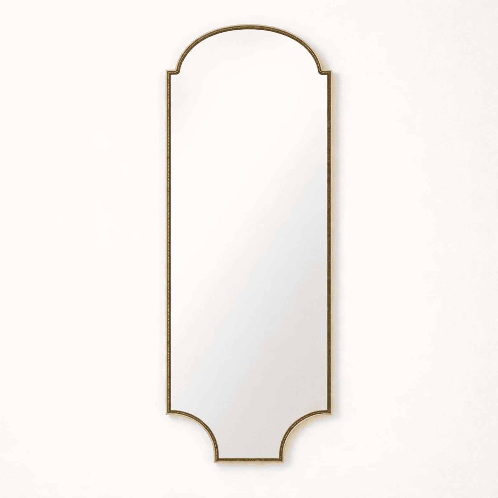 Italian Mid Century Modern Brass Shield Mirror In Gothic Style, 1960s photo furniture