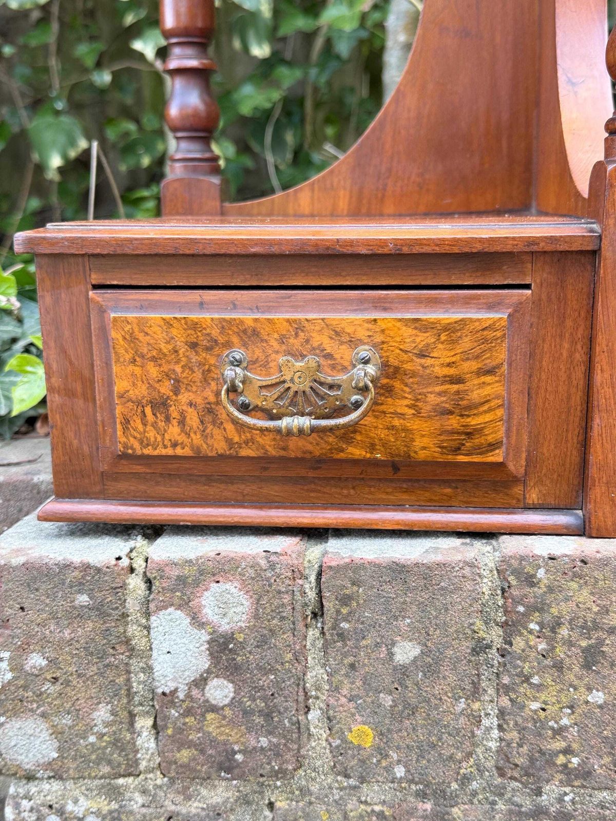 Furniture Edwardian Satinwood And Walnut Corner Shelf Antique Furniture Fragment, Architectural Shelf Unit photo