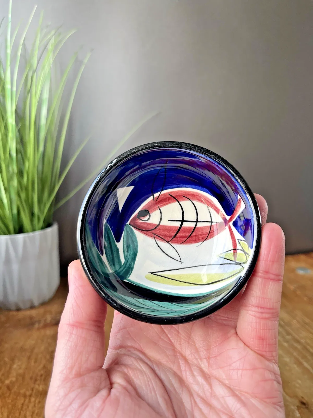 1950's Mid Century Inger Waage Stavangerflint Norwegian Scandi Fish Bowl Dish