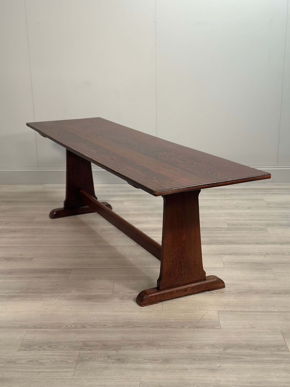 Furniture Large Military Arts & Crafts Oak Refectory Table photo