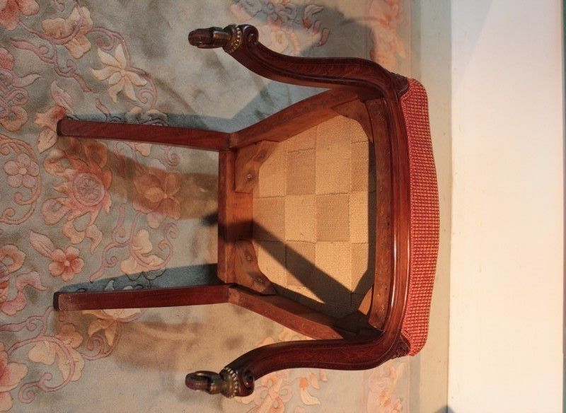 5374.54 Suite Of 4 Nap Chairs. III Cuban Mahogany Jeanselme 19th photo