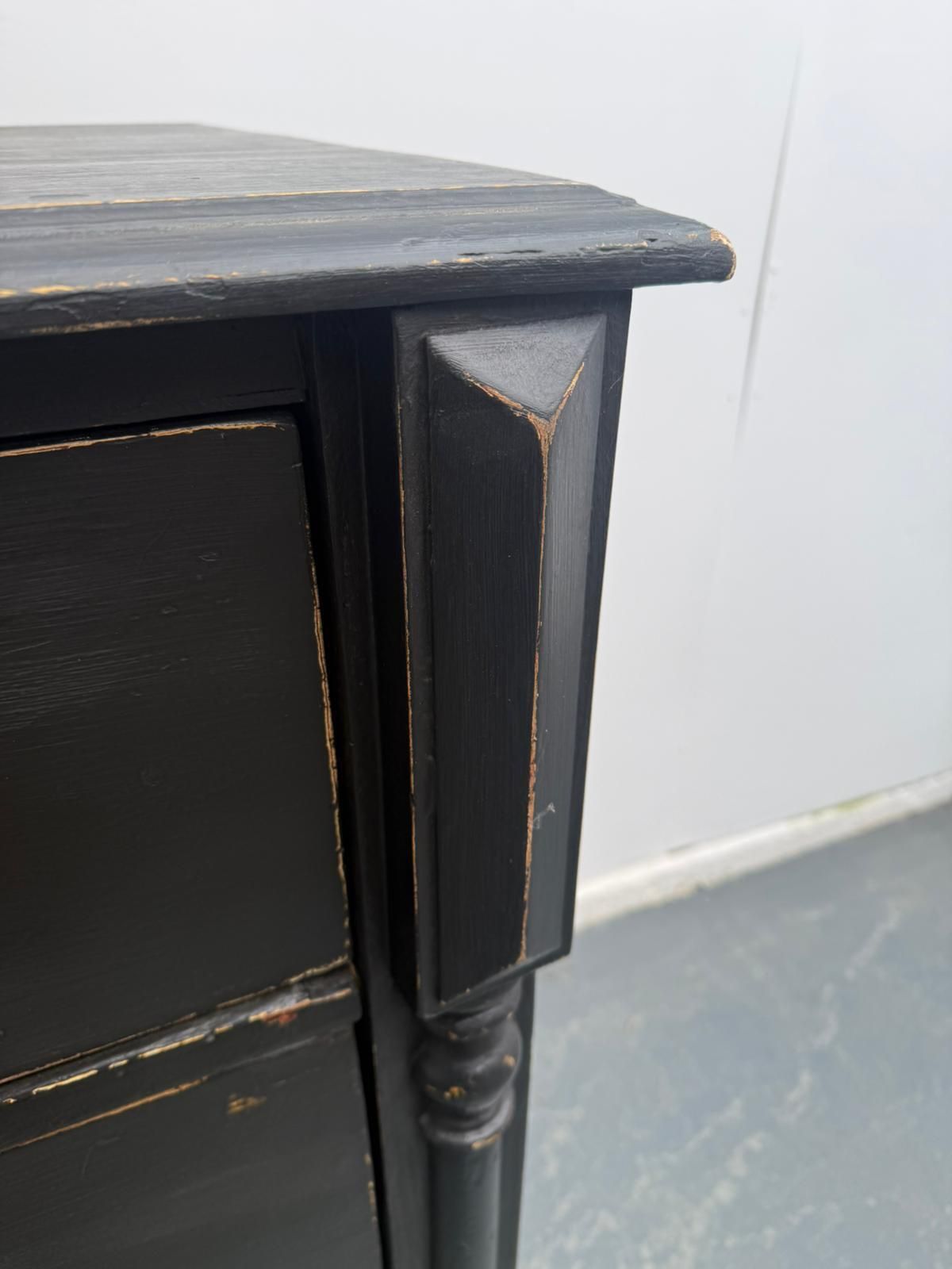 photo furniture A Mint Clean Painted Black Original Hungarian 4 Drawer Victorian Chest Of Drawers