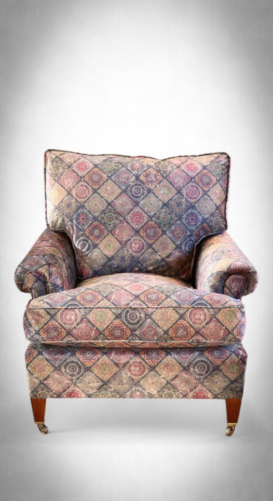Stunning George Smith Short Scroll Arm Signature Armchair With Cushion Back 🚚 photo for sale