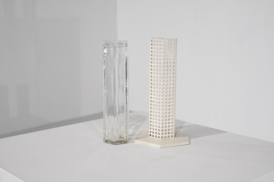 Flower Vase Skyscraper By Josef Hoffmann For Bieffeplast, Italy 1980s. photo vinterior