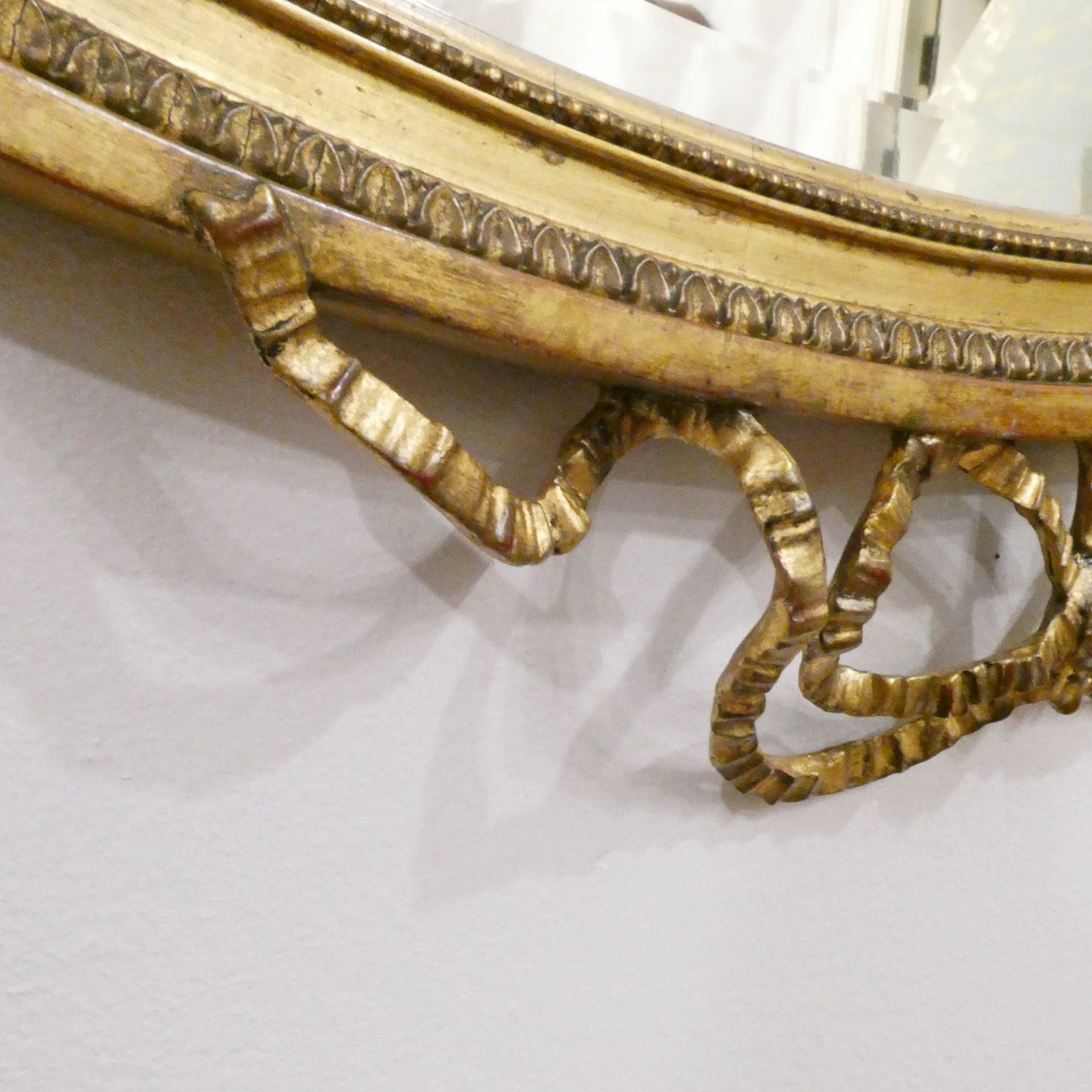 Home Decor Edwardian Adam Style Giltwood Oval Wall Mirror photo