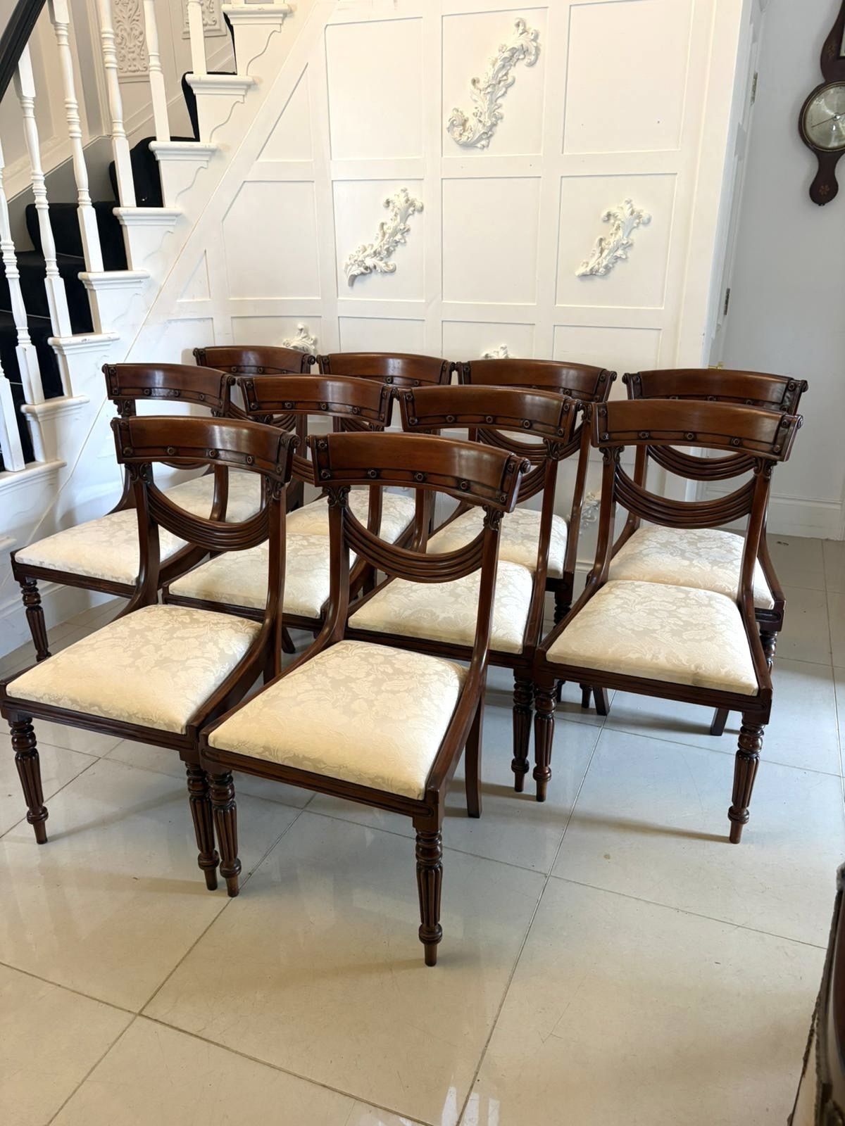 3995.0 Antique English Early 20th Century Mahogany Dining Chairs Set Of Ten photo