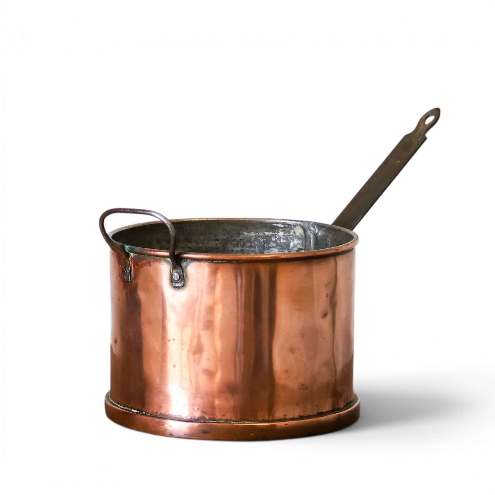 Mid‑19th Century Victorian Hand‑Beaten Heavy Gauge Copper Saucepan/Milk Pan