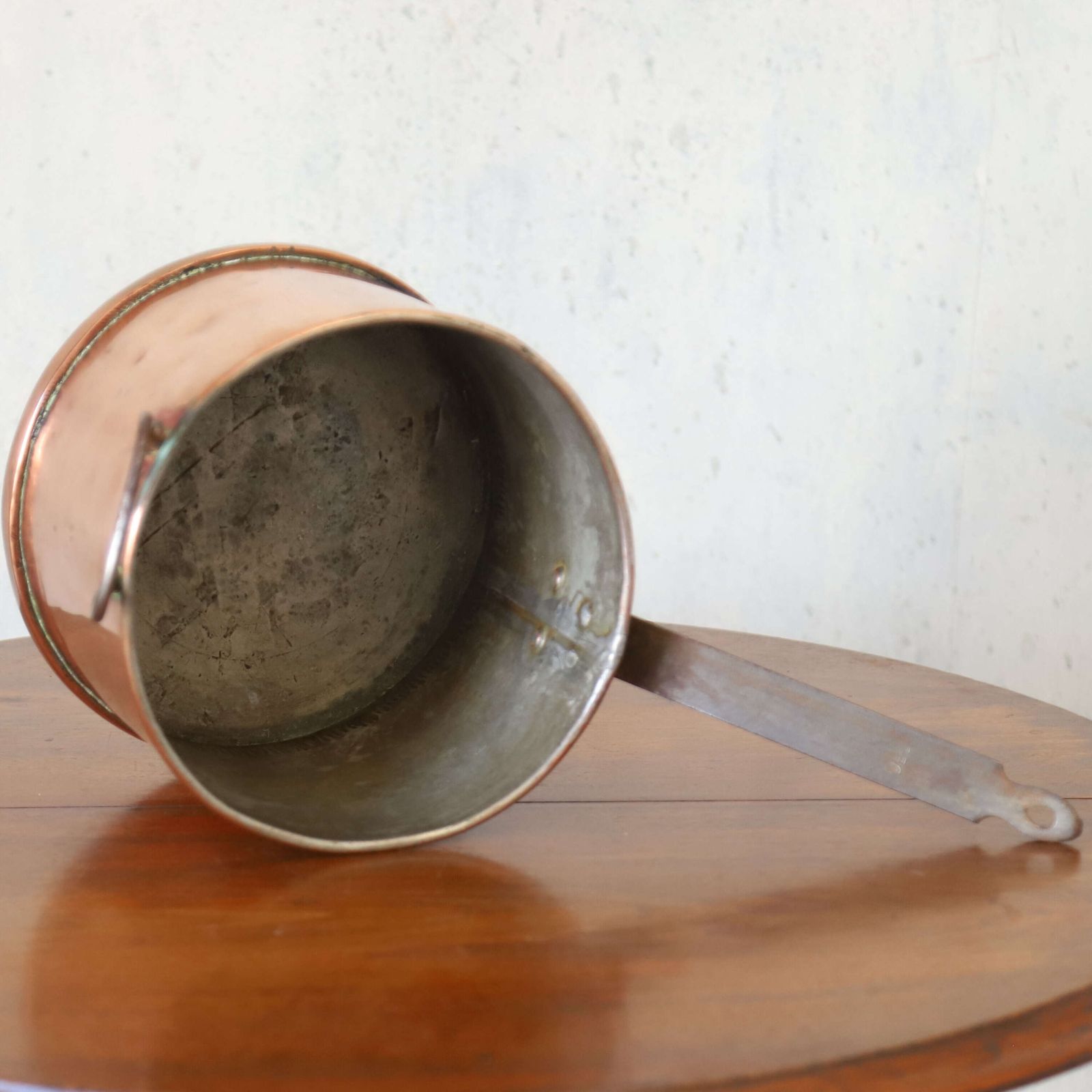 Mid‑19th Century Victorian Hand‑Beaten Heavy Gauge Copper Saucepan/Milk Pan photo vintage
