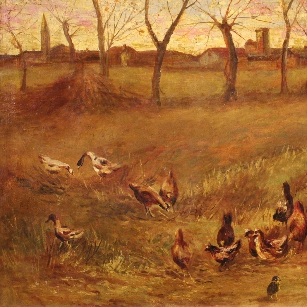 Peinture de paysage bucolique, milieu du XXe siècle photo buy