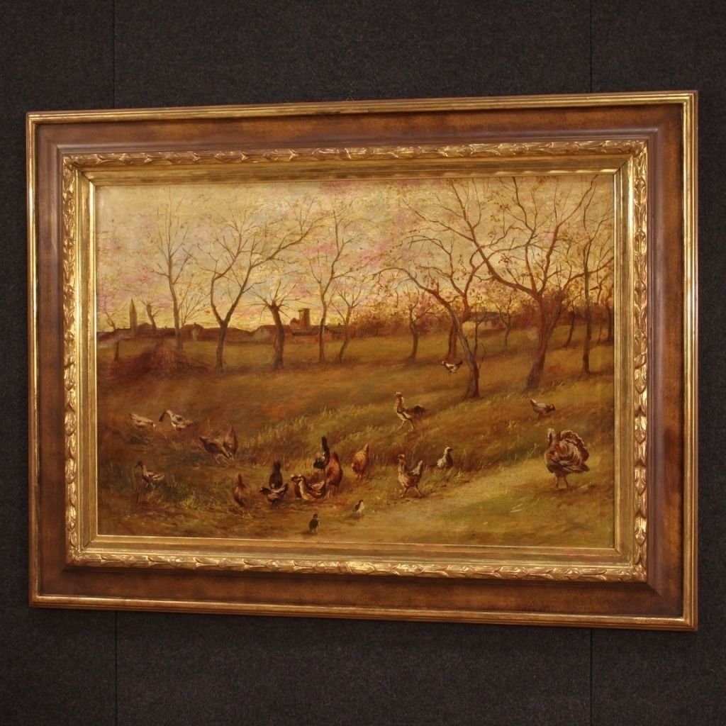 photo furniture Peinture de paysage bucolique, milieu du XXe siècle