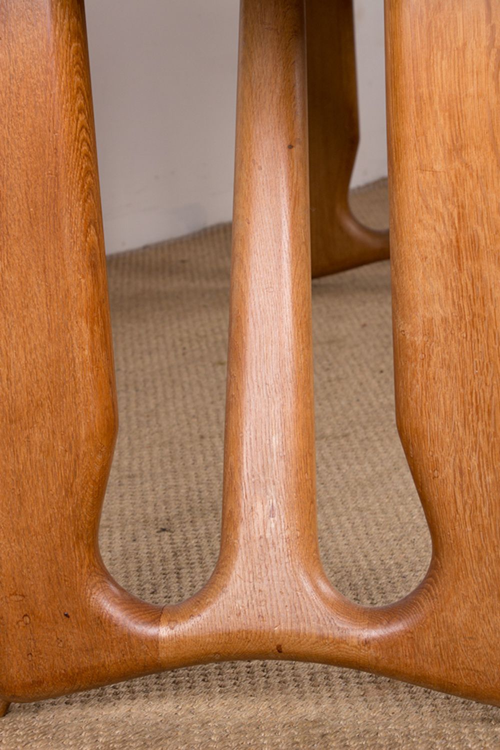 photo buy Very Large Extendable Dining Table, 320 Cm, In Oak By Guillerme And Chambron For Votre Maison 1960.