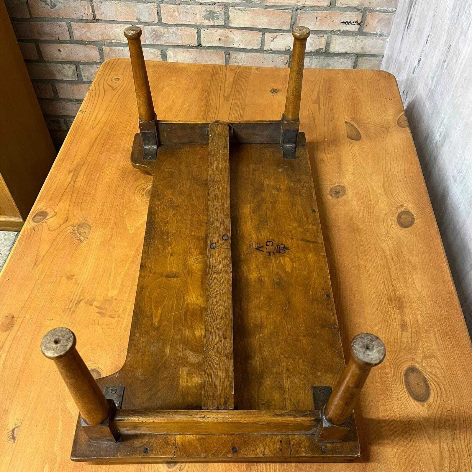 Antique Edwardian Beech Bed Tray Shaped Front Ball Feet photo vinterior